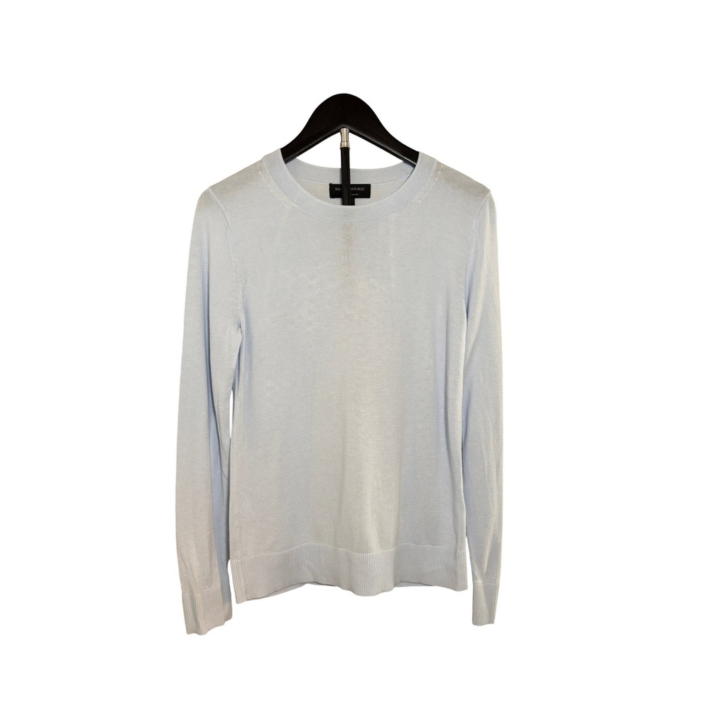 Banana Republic Forever Sweater Womens S Light Blue Cotton Rayon Crewneck